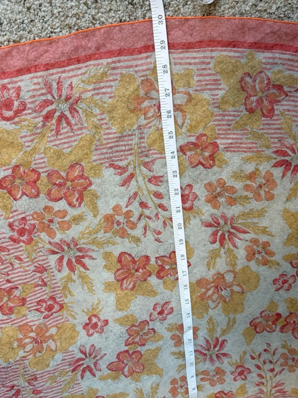 Vintage Vera Neumann 100% Silk Floral Scarf